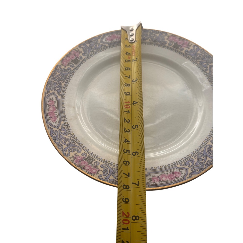 Theodore Haviland Limoges Oxford Salad Plates Set of 4 Pink Blue Gold 7.5" Good